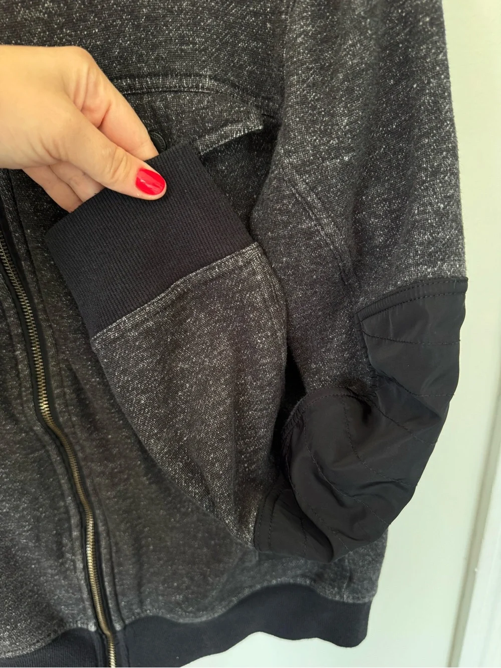 Marc Anthony Men's Charcoal and Black Zip-Up Sweater Jacket